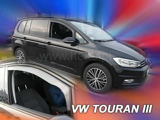 Heko Set of Windbreakers Front Car Dark Fime for Volkswagen Touran 2pcs
