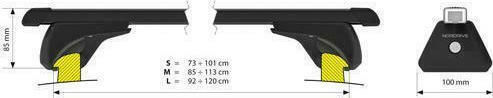Nordrive 108cm. for Cars with Factory Bars (with Roof Rack Legs and Lock) Black