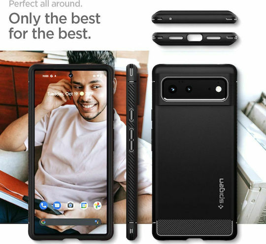 Spigen Rugged Armor Back Cover Σιλικόνης 2mm Μαύρο (Google Pixel 6)