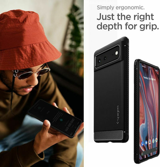 Spigen Rugged Armor Back Cover Σιλικόνης 2mm Μαύρο (Google Pixel 6)
