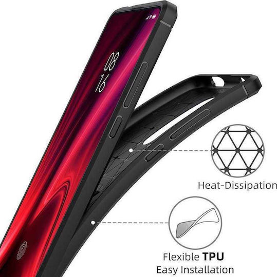 Hurtel Brushed Carbon Back Cover Σιλικόνης Μαύρο (Redmi 9A / 9AT)