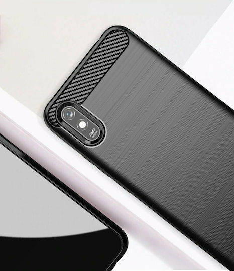 Hurtel Brushed Carbon Back Cover Σιλικόνης Μαύρο (Redmi 9A / 9AT)