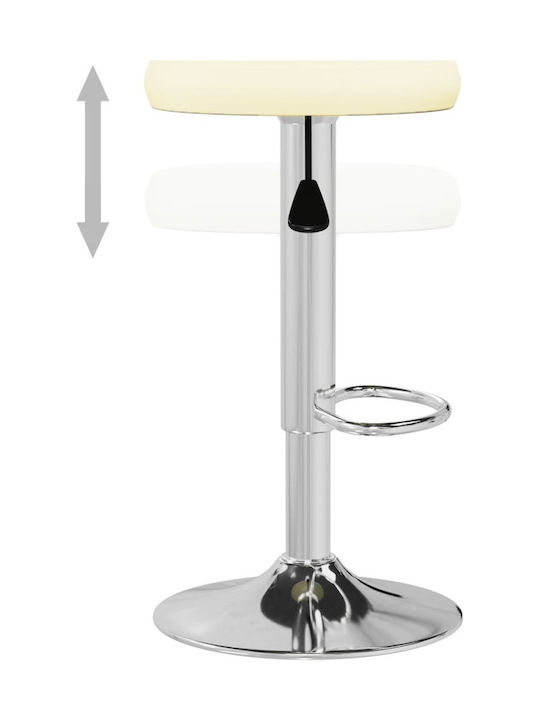 Stool Bar with Adjustable Height Cream 2pcs 31x31x58-78cm
