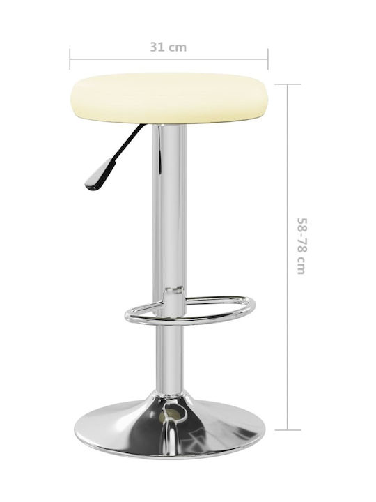 Stool Bar with Adjustable Height Cream 2pcs 31x31x58-78cm
