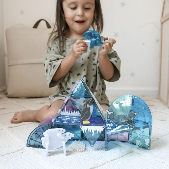 Magna-Tiles Μαγνητικό Παιχνίδι Κατασκευών Clear Colors Arctic για Παιδιά 3+ Ετών