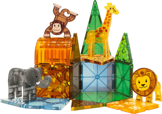 Magna-Tiles Μαγνητικό Παιχνίδι Κατασκευών Clear Colors Jungle για Παιδιά 3+ Ετών