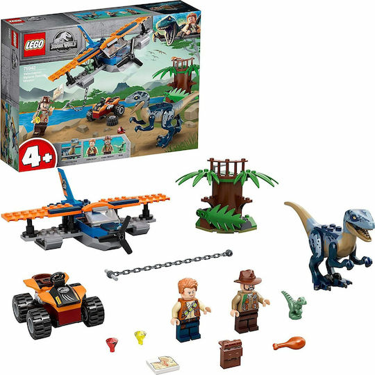 LEGO Jurassic World Velociraptor Biplane Rettungsmission für 4+ Jahre 101 Stück