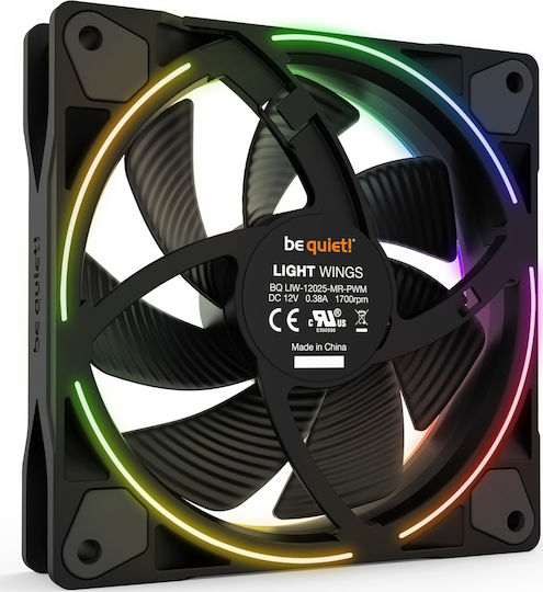 Be Quiet Light Wings Case Fan 120mm (1700rpm / 41.51cfm) with ARGB Lighting and 4-Pin PWM Connection 3pcs