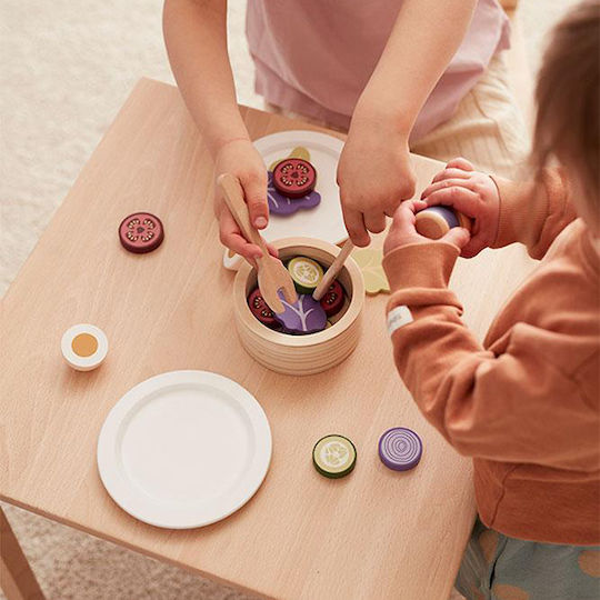 Kids Concept Дървен Сет За Салата За 3+ Години