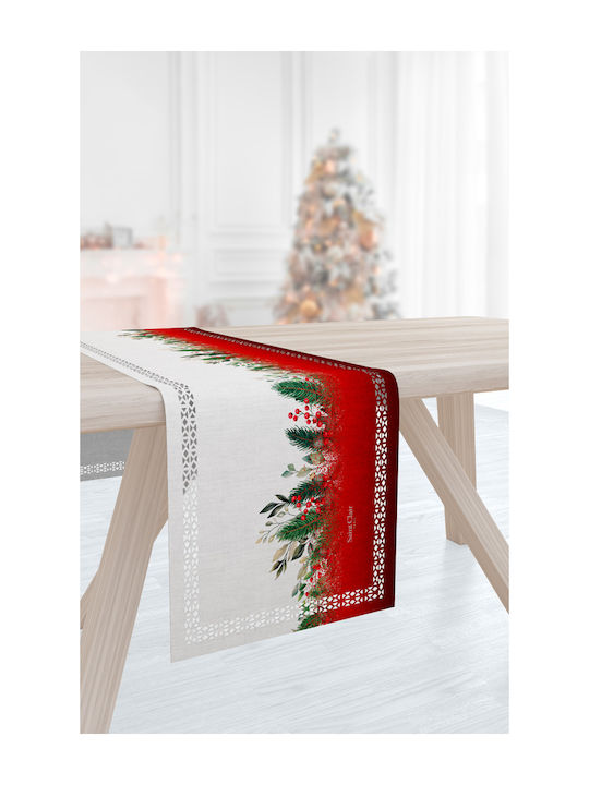Saint Clair Weihnachtlich Tischtuch Läufer Stoff Rot L40xB160cm.