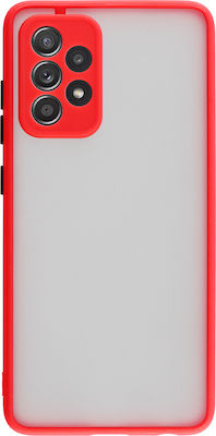 Lime Hardshell Camera Guard Plastic / Silicone Back Cover Durable Red with Black Keys (Galaxy A52 / A52s)