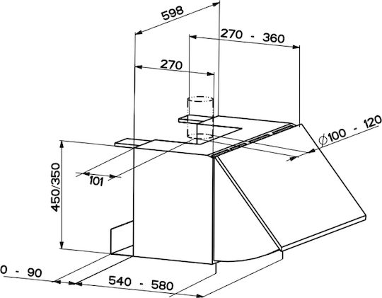 Faber 106/45 Plus Πτυσσόμενος Απορροφητήρας 60cm Λευκός