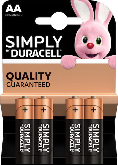 Duracell Simply Αλκαλικές Μπαταρίες AA 1.5V 4τμχ