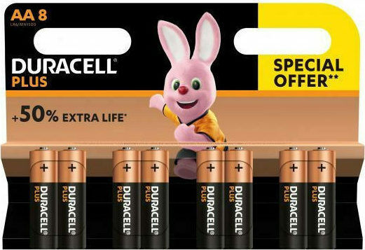 Duracell Plus Power Αλκαλικές Μπαταρίες AA 1.5V 8τμχ