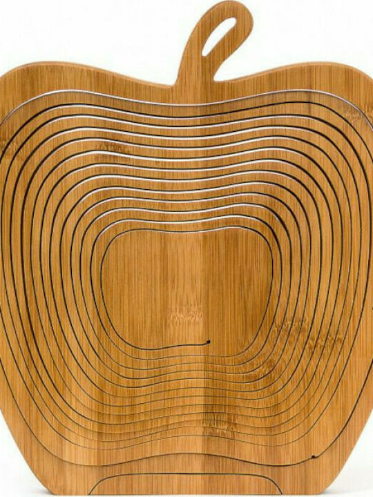 Relaxdays Fruit Bowl Wooden Brown 27x22.5x30cm