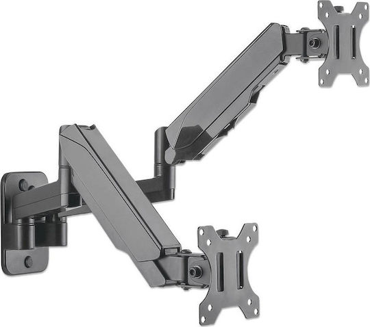 Manhattan Wall Mounted Stand for 2 Monitors up to 32" with Arm (461627)