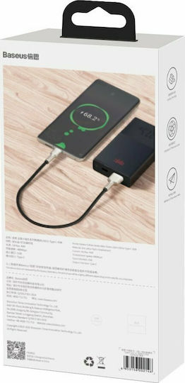 Baseus Cafule Braided USB 2.0 Cable USB-C Male - USB-A 66W PD Black 0.25m CAKF000001