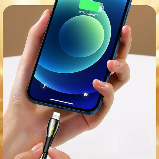 Joyroom S-1230K6 Плетена USB 2.0 Кабел USB-C мъжки - USB-A мъжки 10W Черен 1.2м