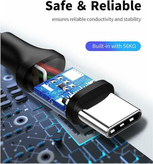 Cabletime C160 USB 2.0 Кабел USB-C Мъжки - USB-A 15W Черен 2м CT-C160-U323A-CMAN1-B2