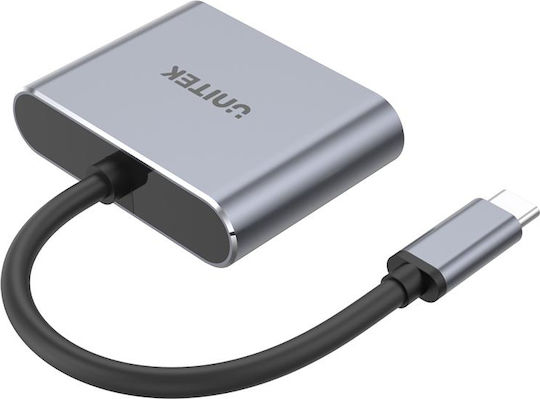 Unitek Converter USB-C male to HDMI / VGA female Gray 1pcs V1126A