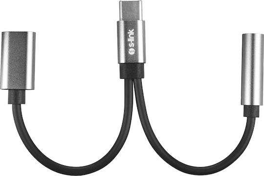 S-Link Конвертор USB-C Мъжки към 3.5mm / USB-C Женски 1 Брой SL-TA45M