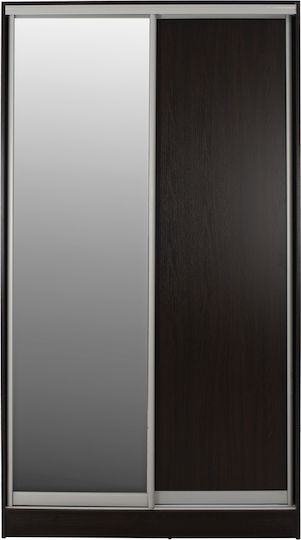 ADLER Δίφυλλη Ντουλάπα Συρόμενη με Καθρέπτη Wenge 120x60x220cm