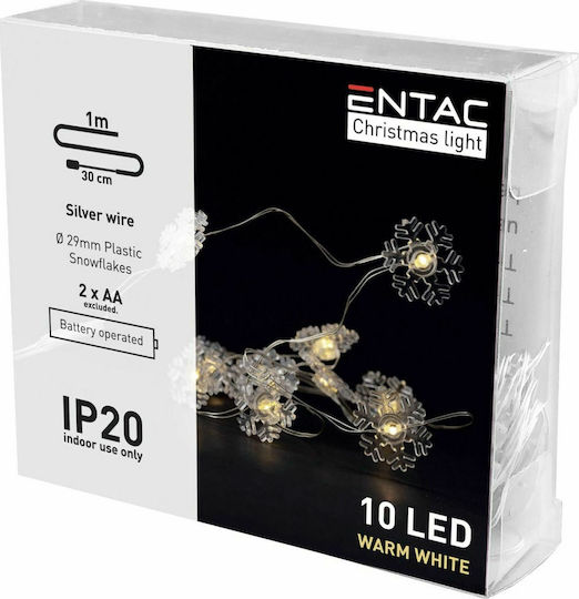 10 Lichterketten LED 1m. Warmes Weiß Batterie in Zeichenfolge 1Stück