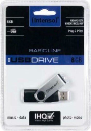 Intenso Basic Line 8GB USB 2.0 Stick Ασημί