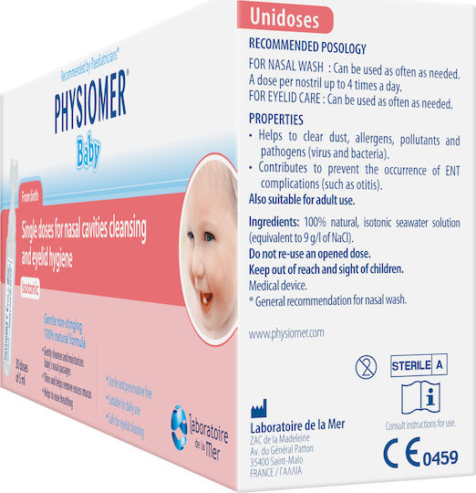 Physiomer Hygiene Active Prevention Baby Αμπούλες με Θαλασσινό Νερό για Βρέφη και Παιδιά 30τμχ