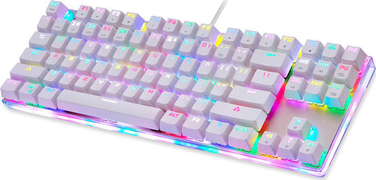 Motospeed K87S Гейминг Механична Клавиатура Tenkeyless с Kailh Red Суичове и RGB Осветление Английски US Бяла