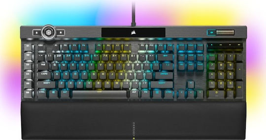 Corsair K100 RGB Optical Гейминг Механична Клавиатура с Corsair OPX суичове и RGB подсветка (Английски US) Черен
