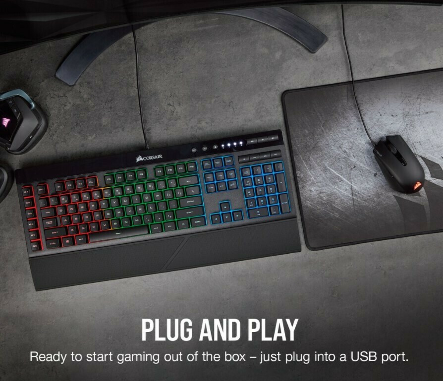 ゲーミングキーボード 有線 |Corsair K55 RGB PRO Wired Gaming Keyboard (Renewed)