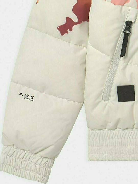 Lula Waterproof Kids Sports Short Coat with Hood Ecru