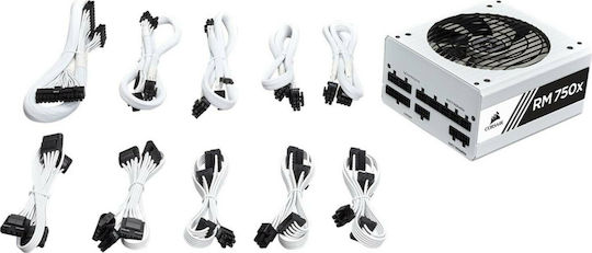 Corsair RMx 2018 White Series RM750x 750W Λευκό Τροφοδοτικό Υπολογιστή Full Modular 80 Plus Gold