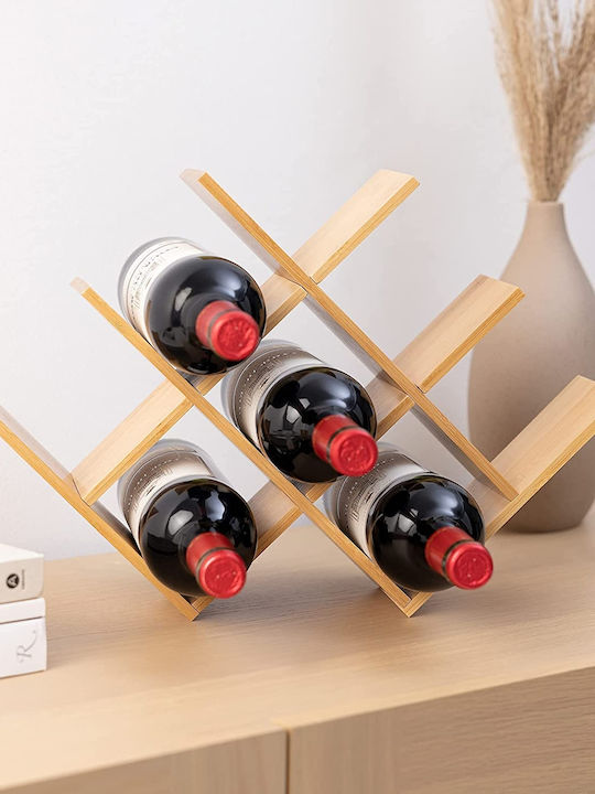 Navaris Tabletop Suport pentru Sticle Lemn pentru 8 Sticle Maro 43.5x10x29.5εκ.