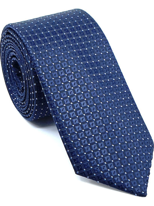 Legend Accessories Σετ Ανδρικής Γραβάτας Συνθετική με Σχέδια σε Navy Μπλε Χρώμα