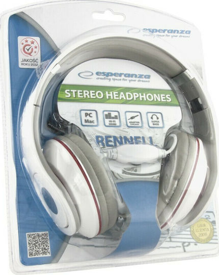Esperanza EH141 Renell Wired Over Ear Headphones White