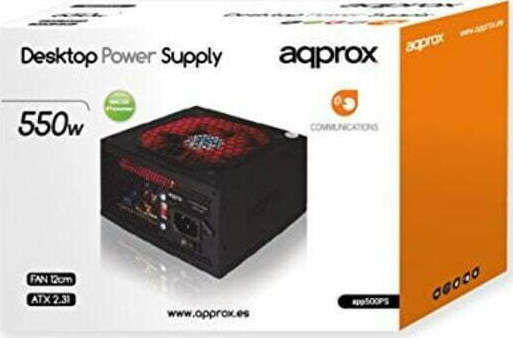 Approx S550 550W Μαύρο Τροφοδοτικό Υπολογιστή Full Wired