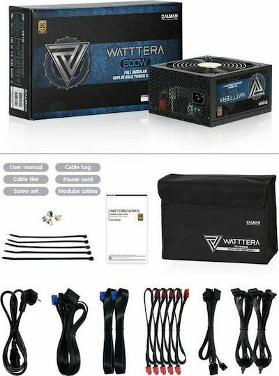 Zalman Watttera 800W Μαύρο Τροφοδοτικό Υπολογιστή Full Modular 80 Plus Gold