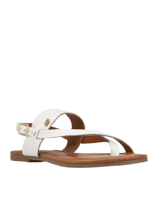 Mexx Leather Women's Flat Sandals in White Color