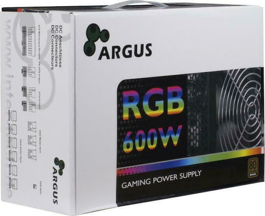 Inter-Tech Argus RGB II 600W Μαύρο Τροφοδοτικό Υπολογιστή Full Wired 80 Plus Bronze