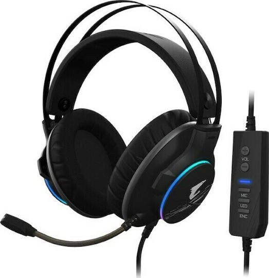 Gigabyte Aorus H1 Over Ear Gaming Headset με σύνδεση USB
