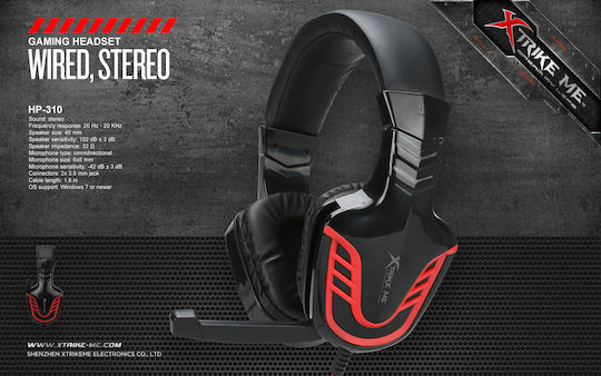Xtrike Me HP-310 Over Ear Gaming Headset με σύνδεση 2x3.5mm