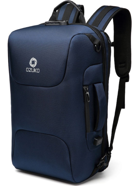 Ozuko Αδιάβροχη Τσάντα Πλάτης για Laptop 15.6" σε Μπλε χρώμα 9225