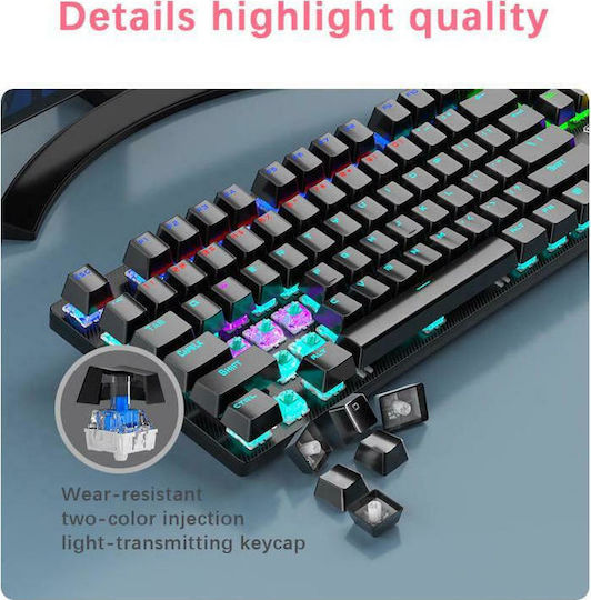 Aula Retribution Gaming Mechanische Tastatur mit Benutzerdefiniert Blau Schaltern und RGB-Beleuchtung (Griechisch)