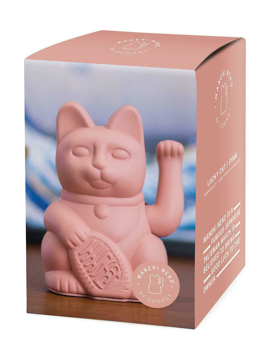 Donkey Decorative Cat made of Plastic Lucky Cat in Pink 10.5x8.5x15cm 1pcs