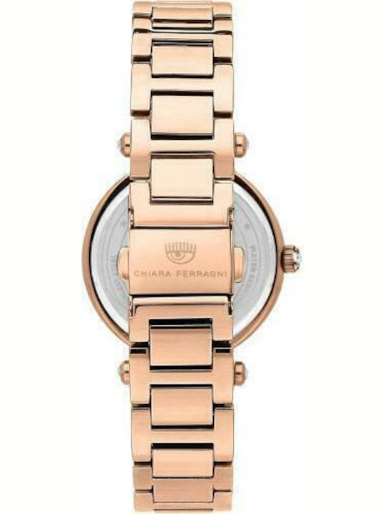 Chiara Ferragni Brățară cadran roz aurie Ceas de Damă cu Rose Gold Brățară Metalică