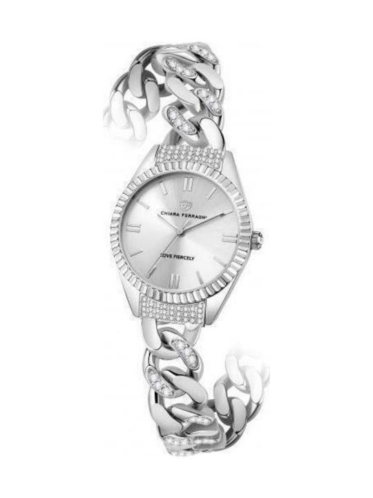 Chiara Ferragni Γυναικείο Ρολόι 34mm Μπαταρίας με Ασημί Μεταλλικό Μπρασελέ