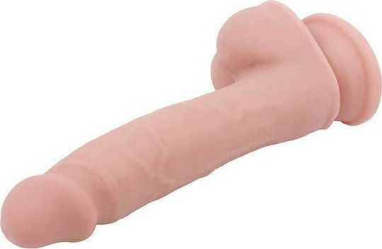 Dream Toys Mister Dixx Dual Density Real Dildo Glass Dildo with Balls and Suction Cup Flesh 19cm