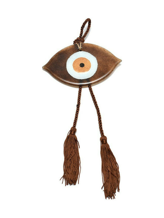 Charm glass handmade eye Kallistis ''DG13'' brown -